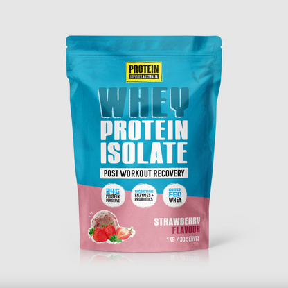 Protein Supplies Australia Whey Protein Isolate (WPI) 500g Or 1Kg, Strawberry Flavour