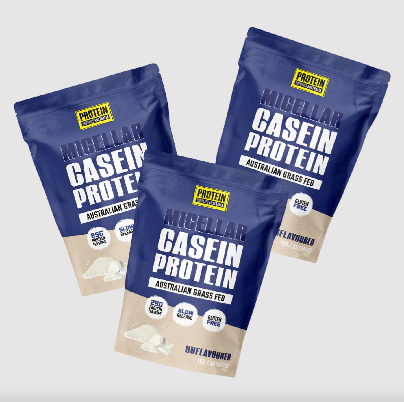 Protein Supplies Australia Micellar Casein Protein (Slow Release) 1Kg, Unflavoured