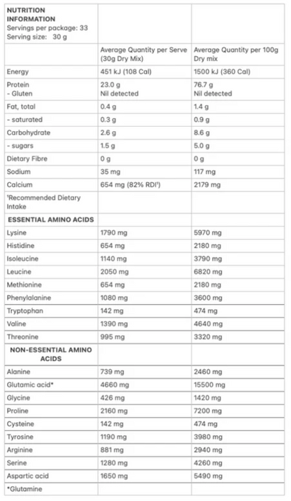 Protein Supplies Australia Micellar Casein Protein (Slow Release) 1Kg, Vanilla Flavour