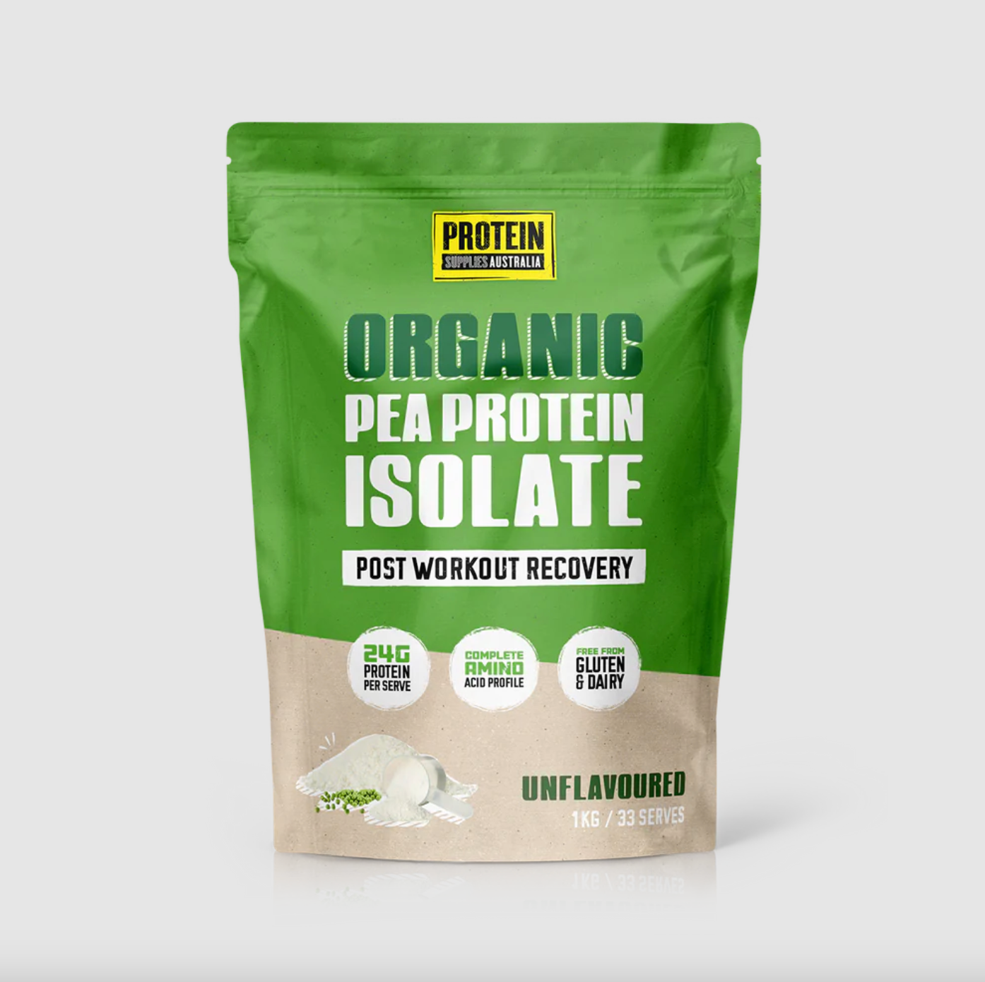 Protein Supplies Australia Organic Pea Protein Isolate 500g Or 1Kg, Unflavoured