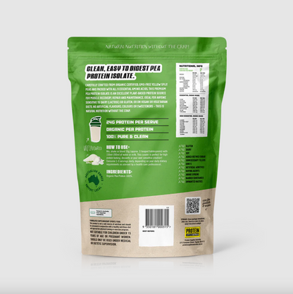 Protein Supplies Australia Organic Pea Protein Isolate 500g Or 1Kg, Unflavoured