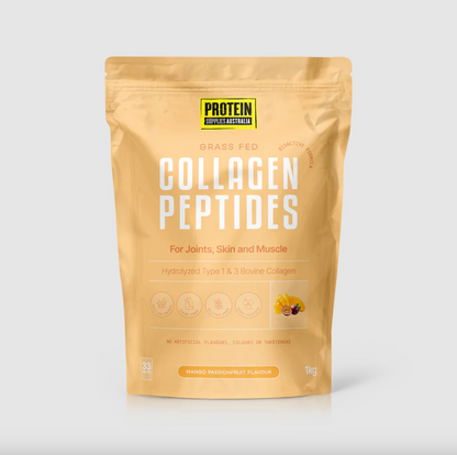 Protein Supplies Australia Grass Fed Collagen Peptides 500g Or 1Kg, Mango Passionfruit Flavour