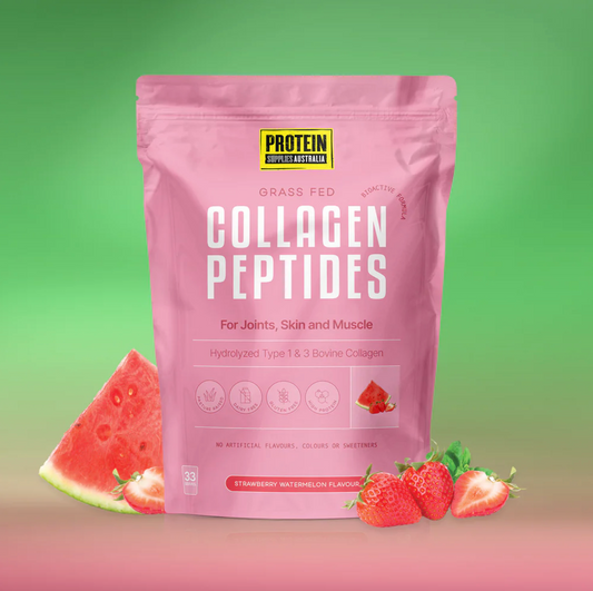 Protein Supplies Australia Grass Fed Collagen Peptides 500g Or 1Kg, Strawberry Watermelon Flavour