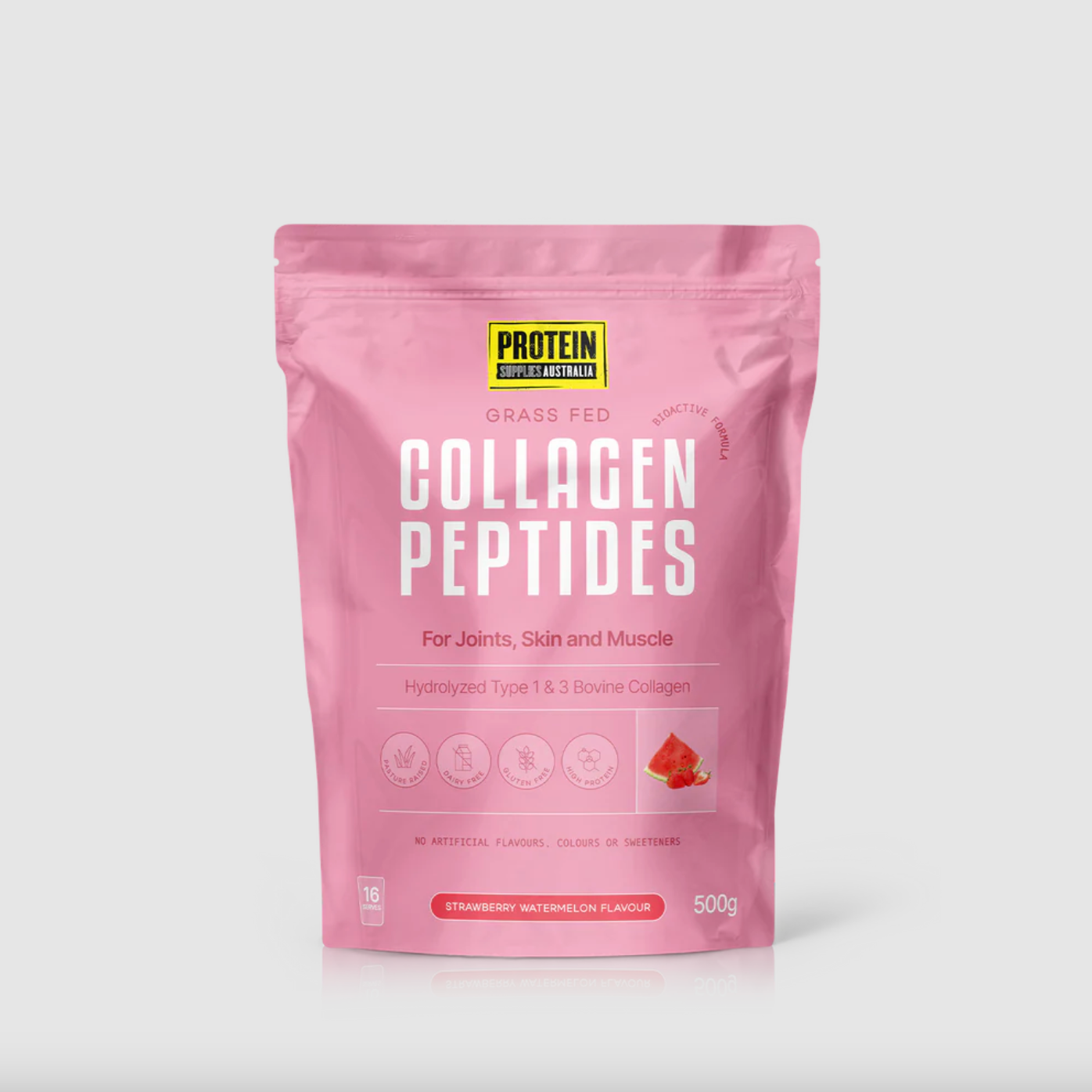 Protein Supplies Australia Grass Fed Collagen Peptides 500g Or 1Kg, Strawberry Watermelon Flavour