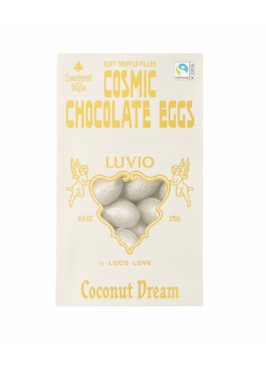 Loco Love Limited Edition Soft Truffle-Filled Cosmic Chocolate Eggs 270g, Coconut Dream With A Pinch Of Fleur De Sel