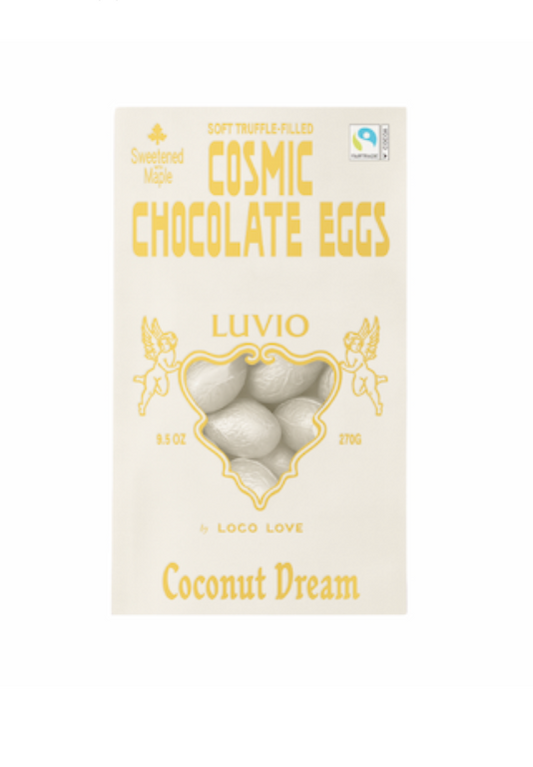 Loco Love Limited Edition Soft Truffle-Filled Cosmic Chocolate Eggs 270g, Coconut Dream With A Pinch Of Fleur De Sel
