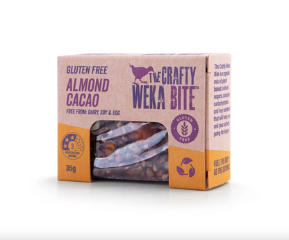 The Crafty Weka Bite Size Almond Cacao Snack Bar 35g, Gluten Free & Dairy Free