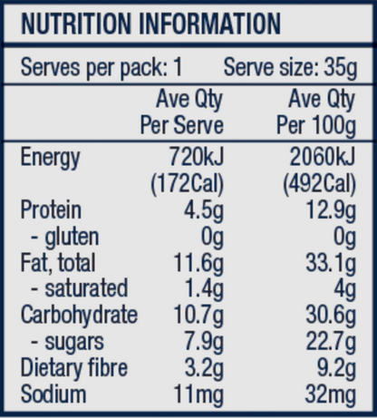 The Crafty Weka Bite Size Almond Cacao Snack Bar 35g, Gluten Free & Dairy Free