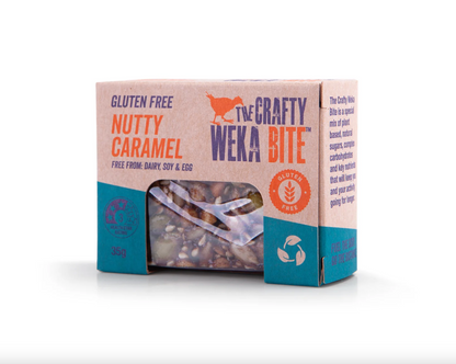 The Crafty Weka Bite Size Nutty Caramel Snack Bar 35g, Gluten Free & Dairy Free