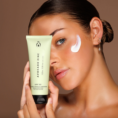 Avocado Zinc SPF 50 Natural Physical Sunscreen 100mL, 2 Hours Water Resistant