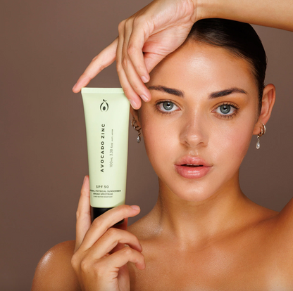 Avocado Zinc SPF 50 Natural Physical Sunscreen 100mL, 2 Hours Water Resistant