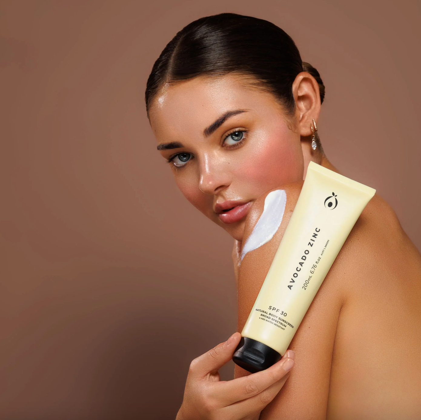 Avocado Zinc SPF 30 Natural Body Sunscreen 200mL, Rubs In Clear