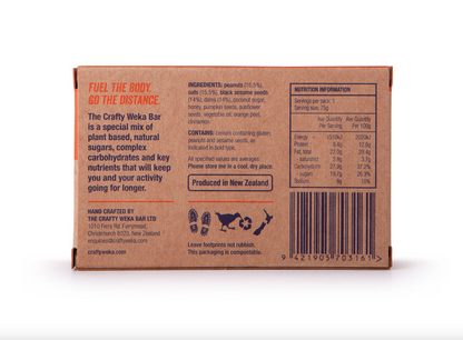 The Crafty Weka Date & Orange Bar 75g, With Black Roasted Sesame Seeds