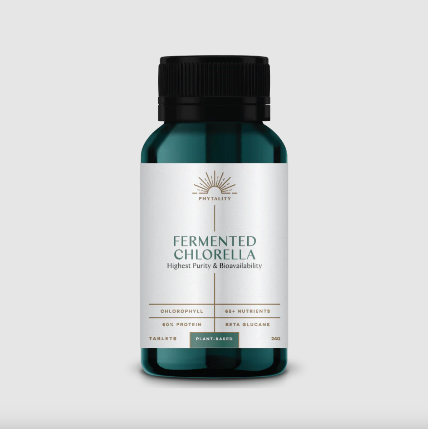 Phytality Plant-Based Fermented Chlorella 240 Tablets, With The Highest Purity & Bioavailability