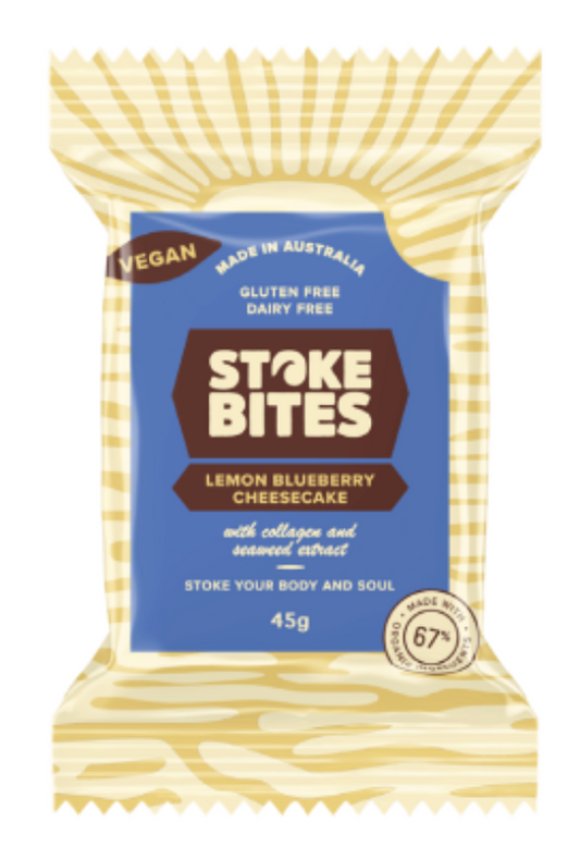 Stoke Bites Blueberry Lemon Cheesecake 45g, With Seaweed Extract