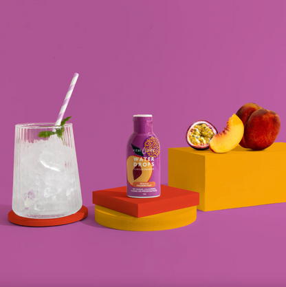 Vital Zing Flavour Enhancer Peach & Passionfruit Water Drops 45mL, Sugar & Colouring Free