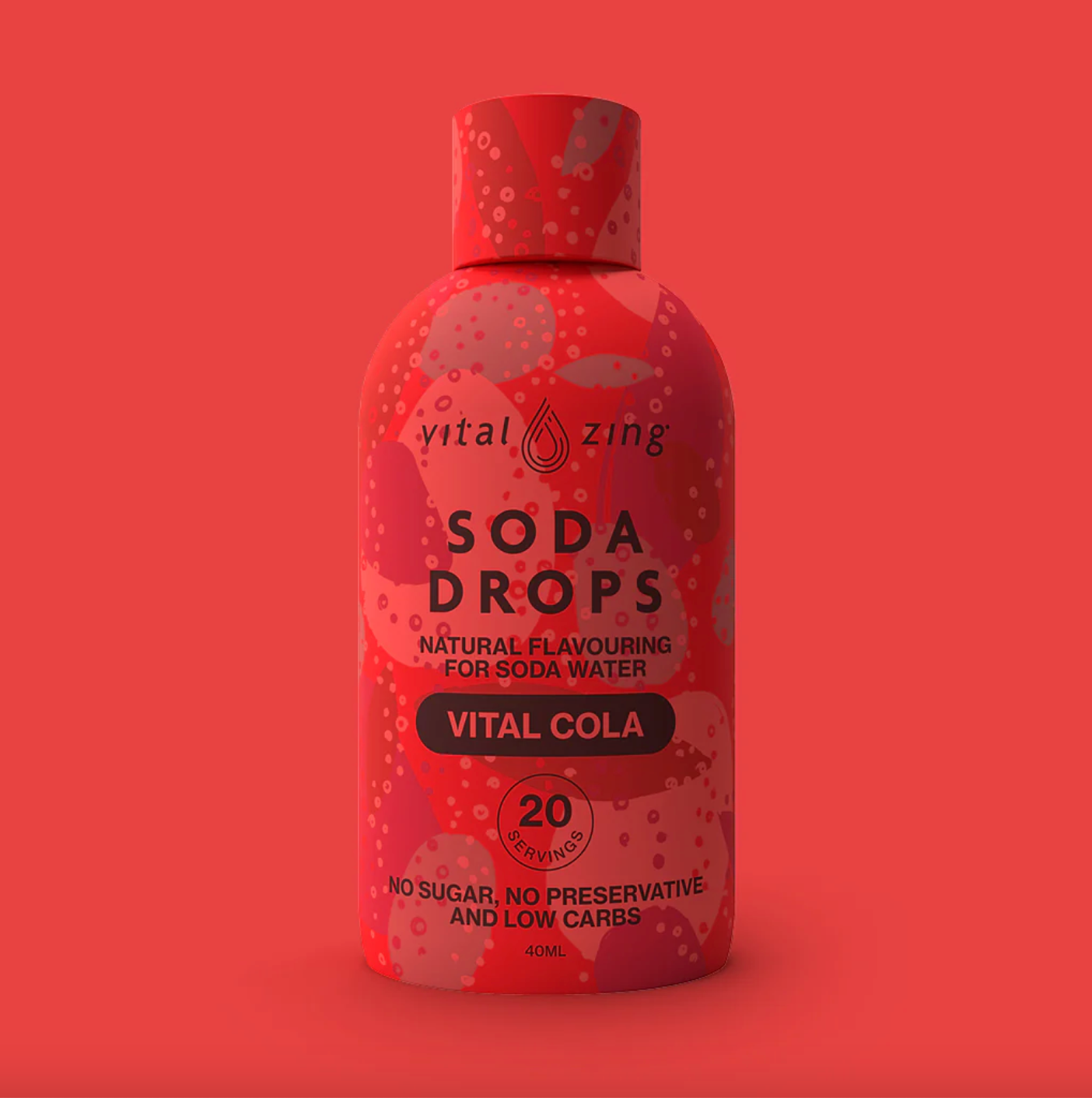Vital Zing Natural Flavouring Cola Soda Drops 40mL, Sugar & Preservative Free