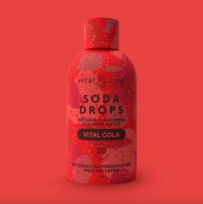 Vital Zing Natural Flavouring Cola Soda Drops 40mL, Sugar & Preservative Free