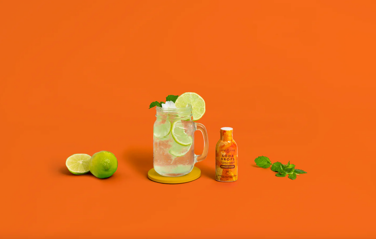 Vital Zing Natural Flavouring Ginger Beer Soda Drops 40mL, Sugar & Preservative Free