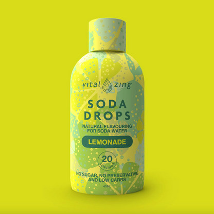 Vital Zing Natural Flavouring Lemonade Soda Drops 40mL, Sugar & Preservative Free