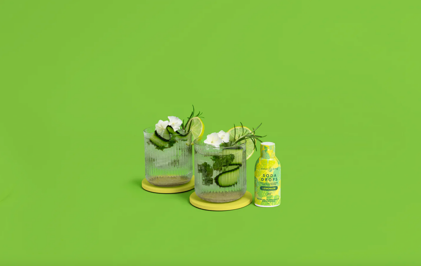 Vital Zing Natural Flavouring Lemonade Soda Drops 40mL, Sugar & Preservative Free