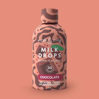 Vital Zing Natural Flavouring Chocolate Milk Drops 40mL, Sugar & Carb Free
