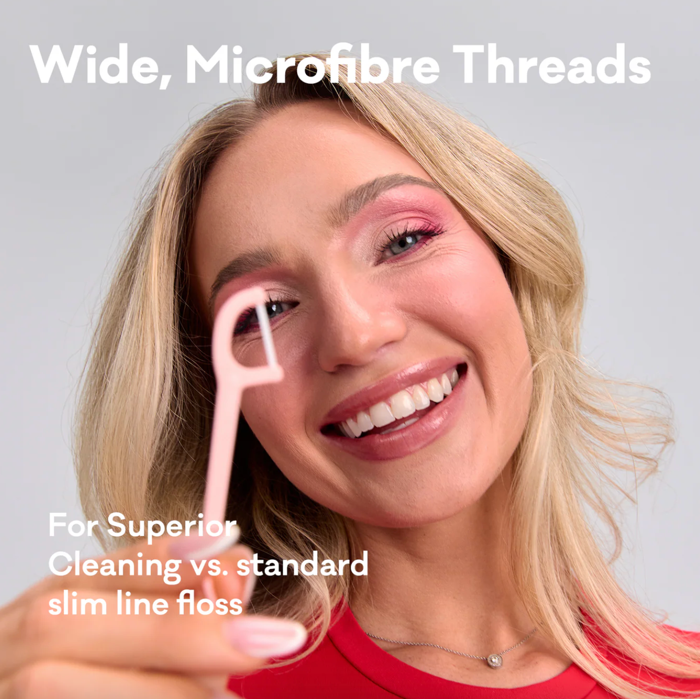 Grin Ultra Smooth Watermelon Flavoured Floss Pick 80 Picks, Infused With Nano-Hydroxyapatite