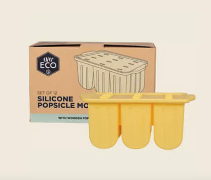 Ever Eco Silicone Popsicle Mould Tray Of 12, With Popsicle Sticks Included