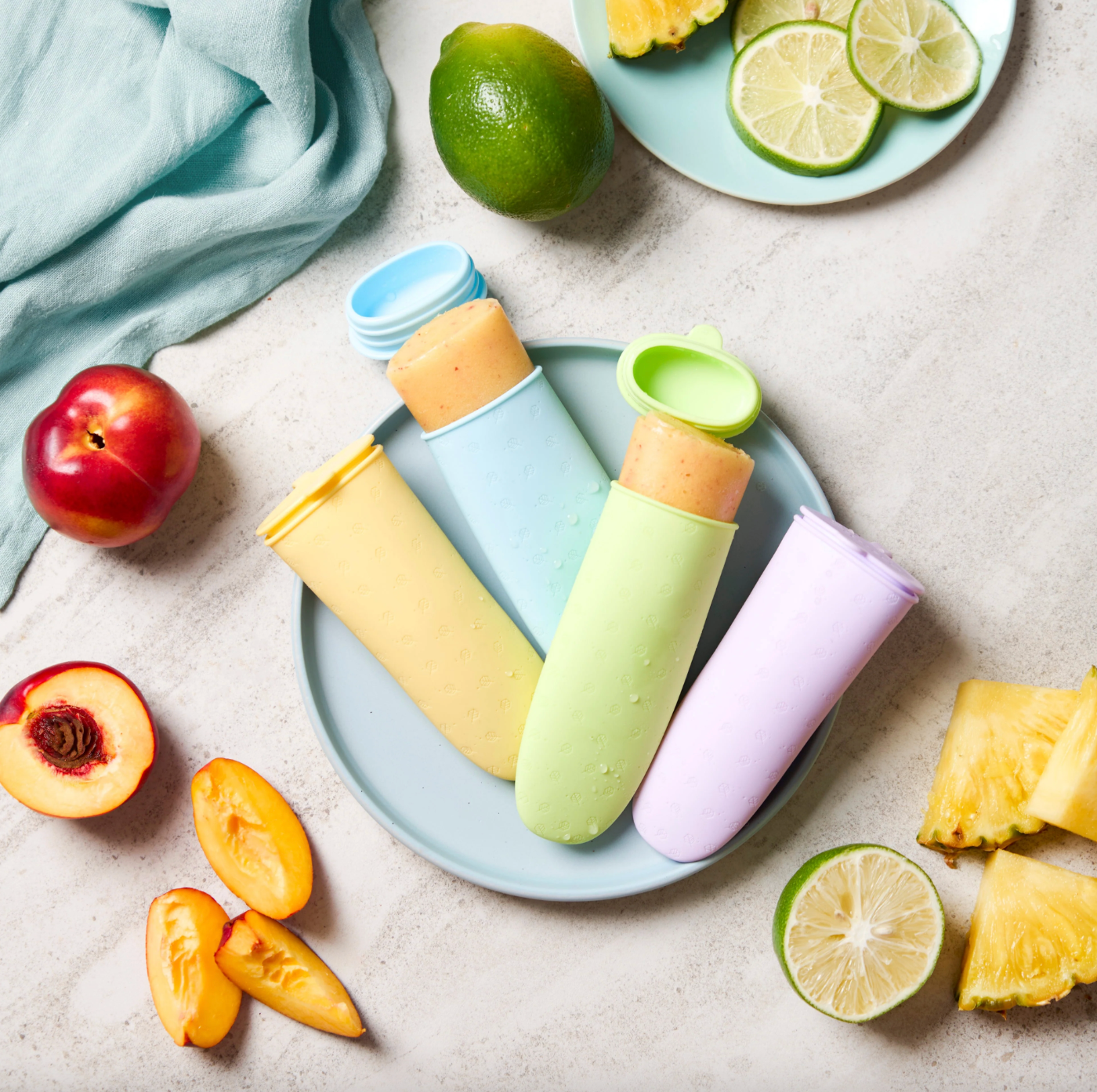 Ever Eco Silicone Popsicle Moulds Set Of 4, With Lids Attached