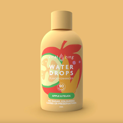 Vital Zing Flavour Enhancer Apple & Feijoa Water Drops 45mL, Sugar & Colouring Free
