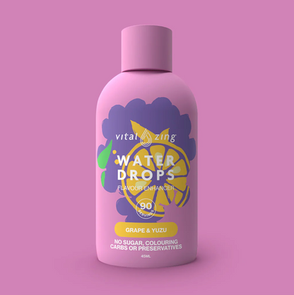 Vital Zing Flavour Enhancer Grape & Yuzu Water Drops 45mL, Sugar & Colouring Free
