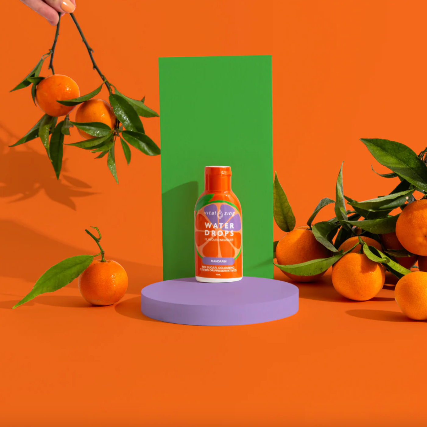 Vital Zing Flavour Enhancer Mandarin Water Drops 45mL, Sugar & Colouring Free