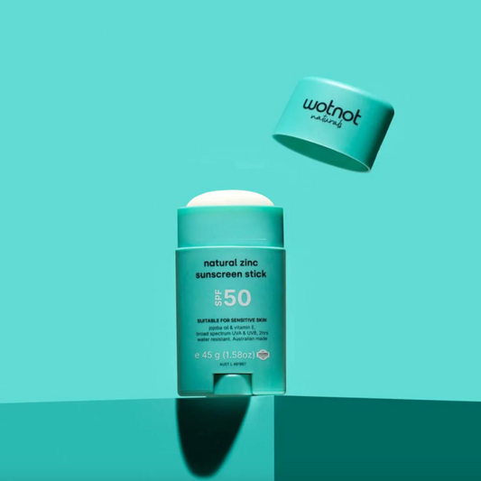 Wotnot Naturals Natural Zinc Sunscreen Stick SPF50 45g, Suitable For Sensitive Skin