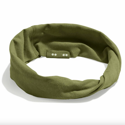 Kooshoo Organic Cotton Multi-Use Twist Headband, Olive Branch Coloured Fabric