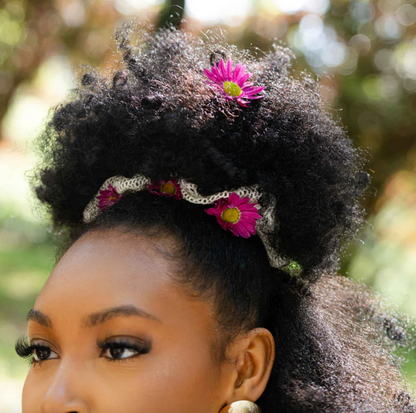 Kooshoo Plastic-Free Honeycomb Scrunchie, Coconut Milk Coloured Fabric