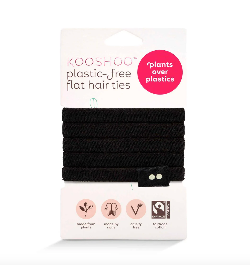 Kooshoo Plastic-Free Flat Hair Ties 5 Pack, Please Select Your Colour