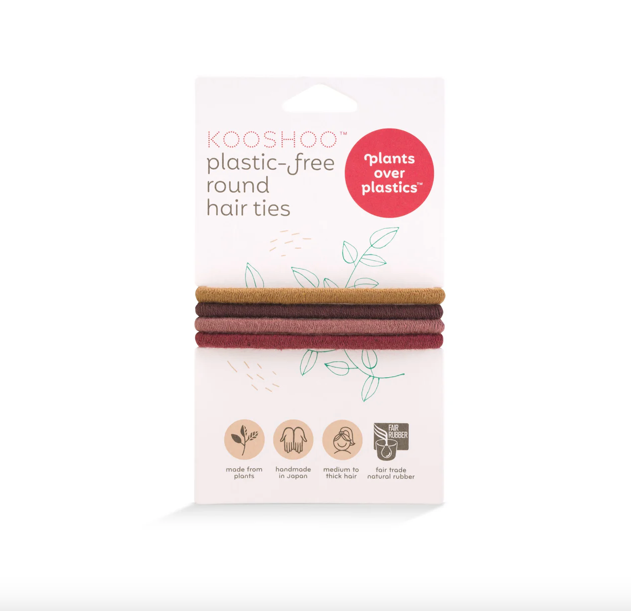 Kooshoo Plastic-Free Round Hair Ties 4 Pack, Please Select Your Colour