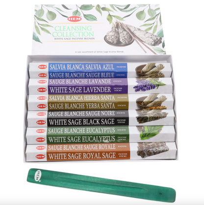 HEM Cleansing Collection White Sage Incense Blends Gift Pack, Purifies & Cleanses The Soul