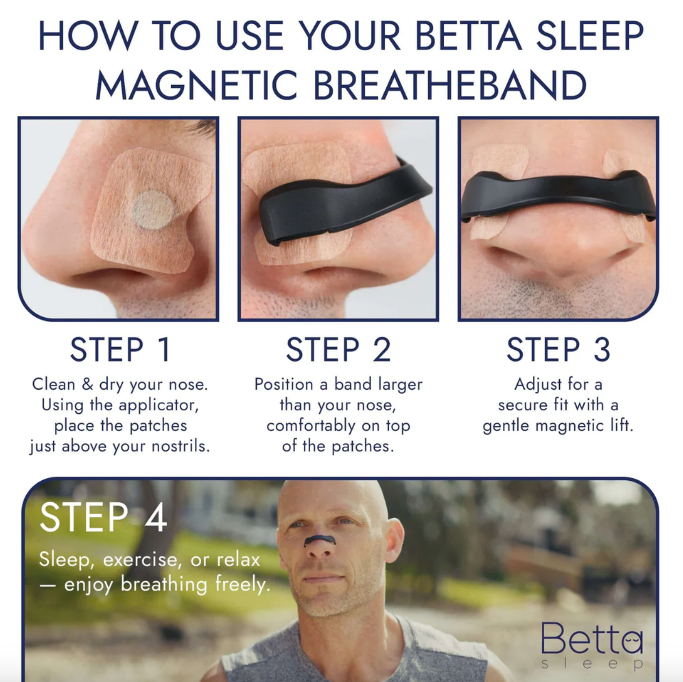 Betta Sleep Magnetic BreatheBand 15 Day Starter Kit, Opens Nasal Passages
