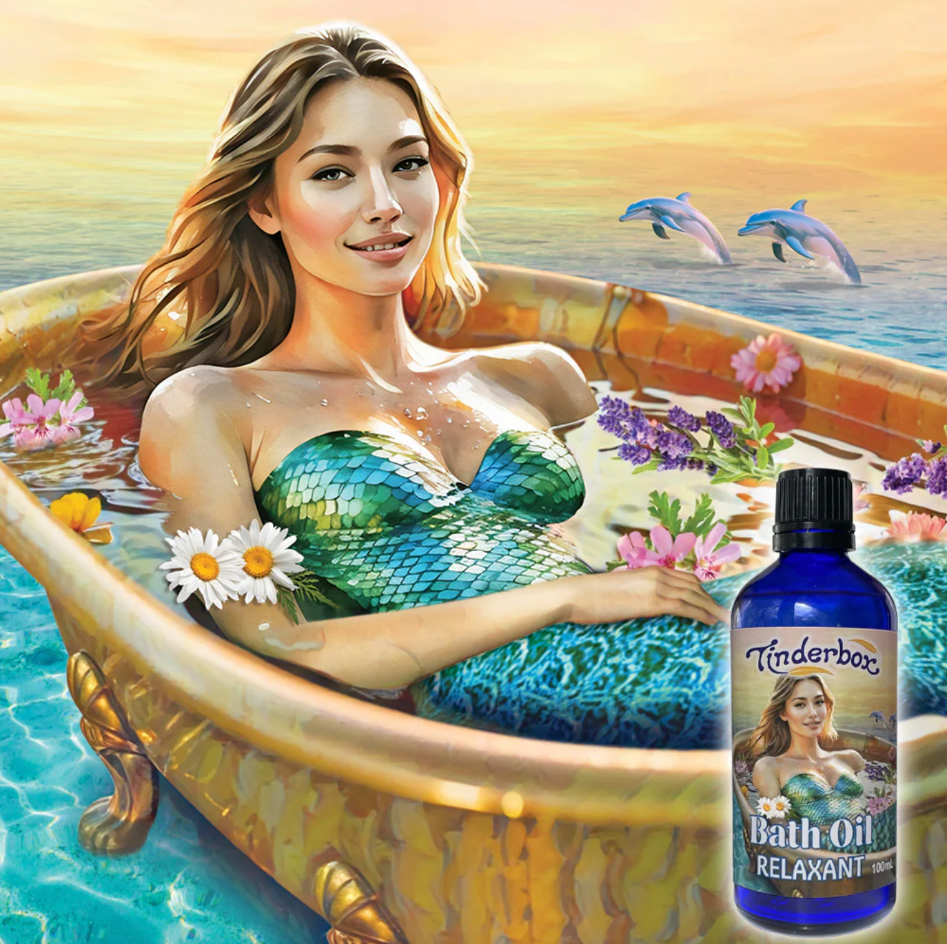 Tinderbox Relaxant Bath Oil 100mL, Soothe Relax Your Body & Mind