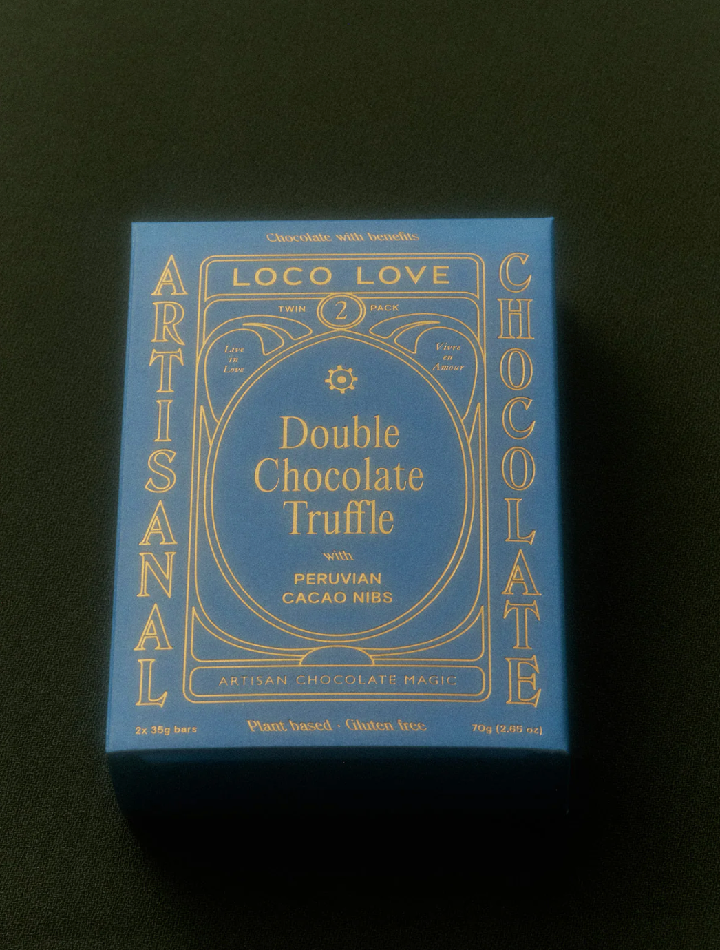 Loco Love Chocolate Twin Pack 2 x 35g Bars, Double Chocolate Truffle