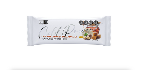 Fibre Boost Cold Pressed Protein Bar Single or Box of 12, Caramel Honey Macadamia Flavour
