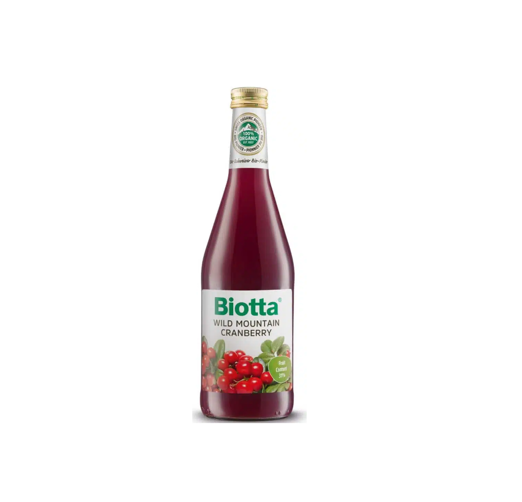 Biotta Certified Organic Mountain Cranberry Plus Juice 500mL, Hand-Picked Berries