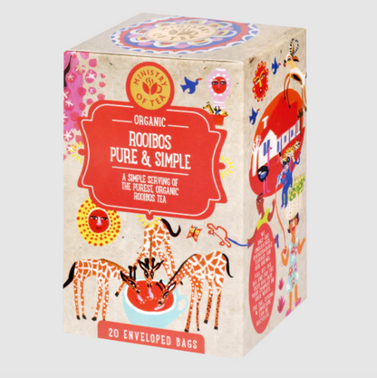 Ministry Of Tea Organic Rooibos Pure & Simple 20 Teabags, Delightfully Refreshing