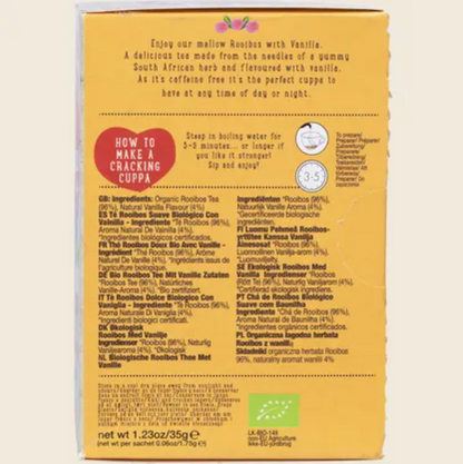 Ministry Of Tea Organic Mellow Vanilla Rooibos 20 Teabags, Naturally Caffeine Free