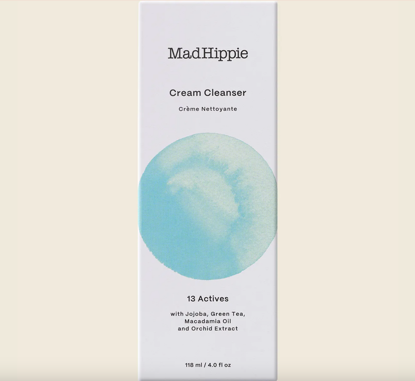 Mad Hippie Cream Cleanser 118mL, With Jojoba, Green Tea & Macadamia Oil
