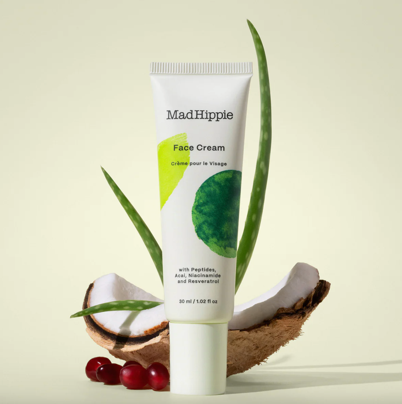 Mad Hippie Face Cream 30mL, With Peptides, Niacinamide & Resveratrol