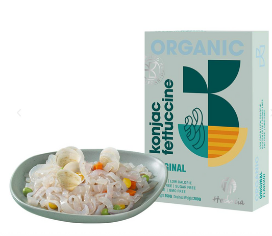 Hethstia Organic Konjac Fettuccine, Slim Pasta Fettuccine 250g, Low Carb & Low Calorie
