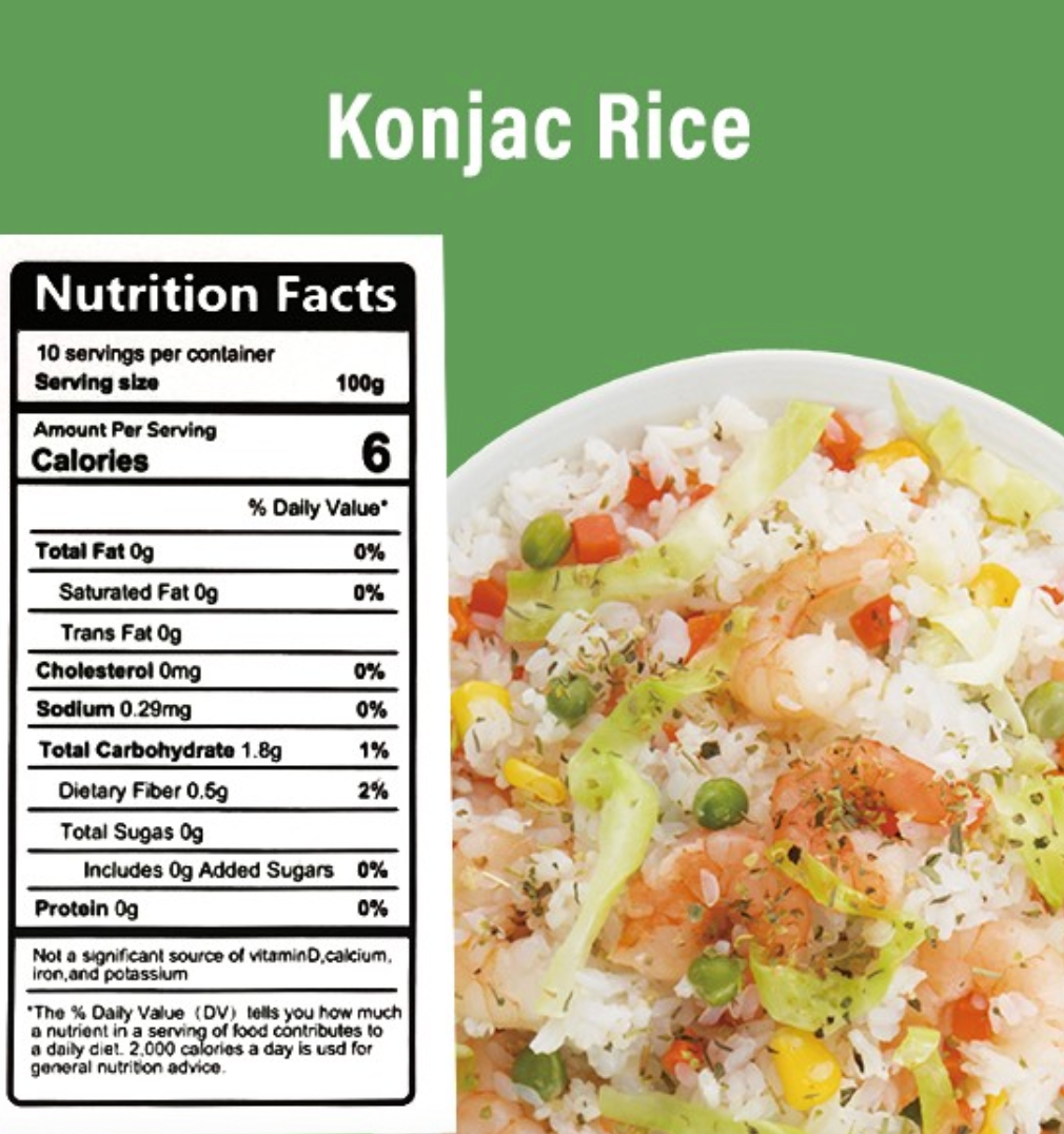 Hethstia Organic Konjac Rice, Shirataki Rice 250g, Low Carb & Low Calorie
