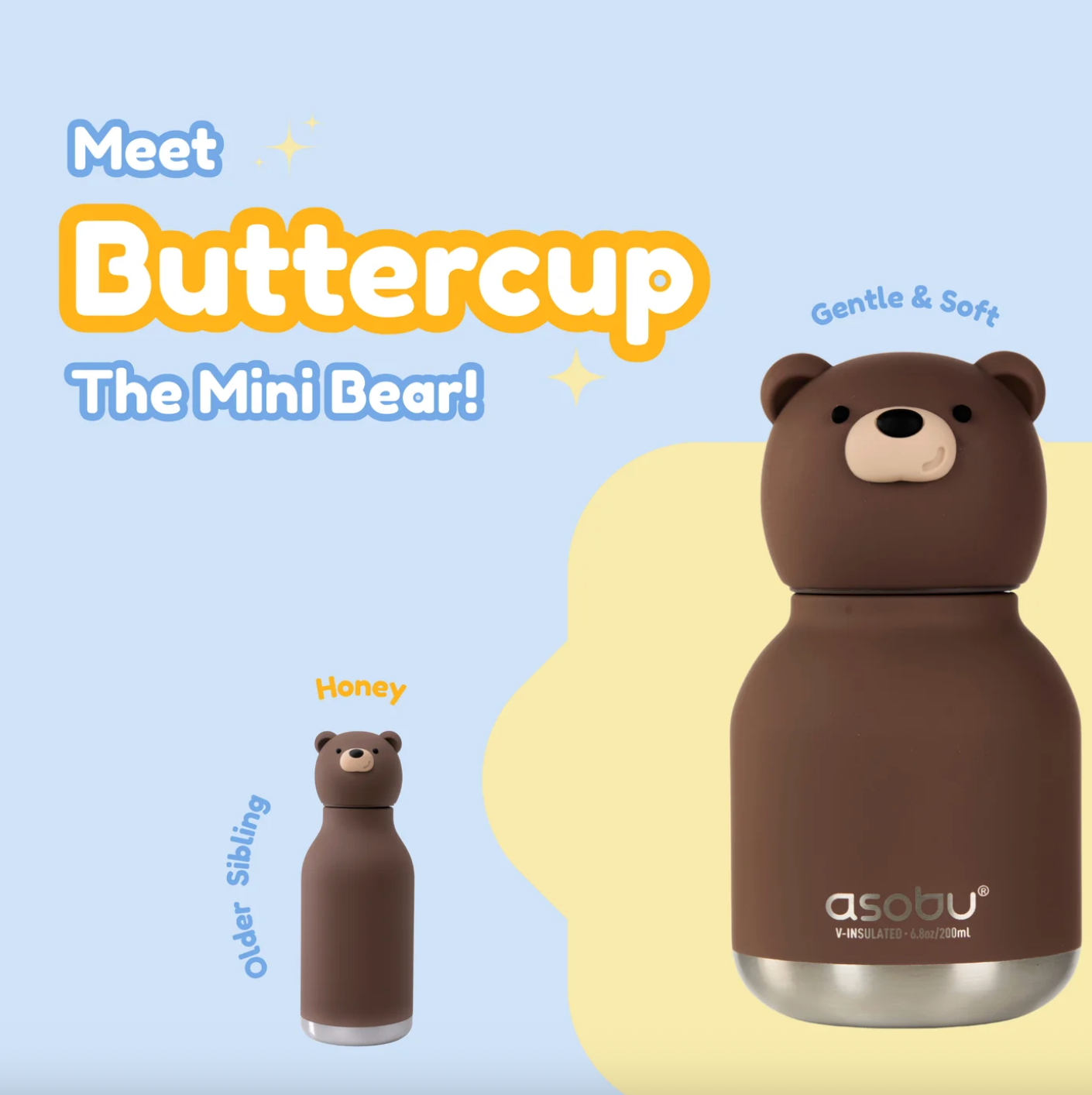 ASOBU Mini Bear Bestie Bottle 6.8oz | 200mL, The Perfect Bag Charm